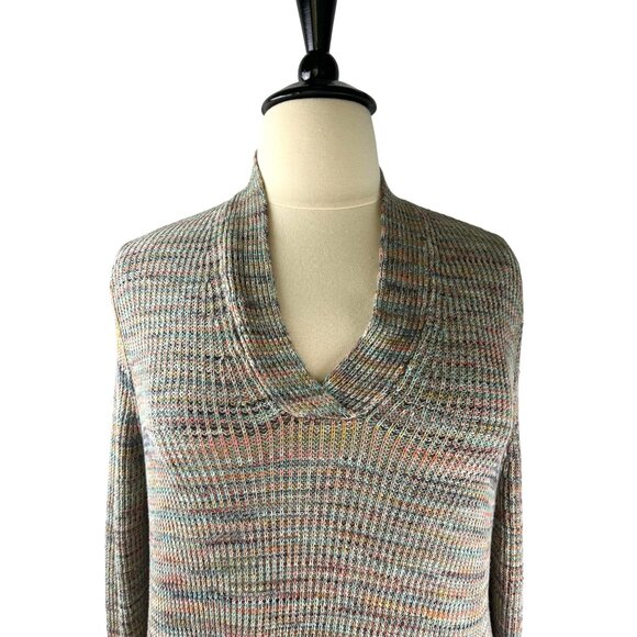 J. Jill Sweater Multicolor Knit V-Neck Long Sleeve Pullover , Women's Size 2X - Picture 4 of 10